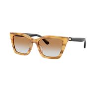 Emporio Armani Femme Sunglass EA4250U - Couleur du Monture: Miel brillant rayé, Couleur de Lentille: Ocre dégradé Incolore