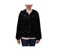 Emporio Armani, Femme, Vestes, Noir, Taille: 38 FR Hooded Chenille Blouson