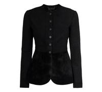 Emporio Armani, Femme, Vestes, Noir, Taille: 44 FR Veste Ottoman Chenille