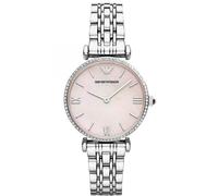 Emporio Armani Gianni T-Bar Pink Dial Stainless Ladies Watch AR1779
