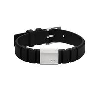 Emporio Armani Gourmette Emporio Armani en acier inoxydable et silicone, noir, pour homme, EGS3079040