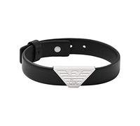 EMPORIO ARMANI - Gourmette en cuir, noir, pour homme, EGS2985040