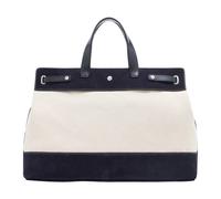 Emporio Armani - Grand sac cabas en toile avec détails en cuir - Homme - Sacs - Beige - Taille: ONE Size