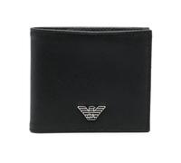 Emporio Armani, Homme, Accessoires, Noir, Taille: ONE Size Portefeuille Bi-fold avec Plaque Logo