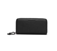 Emporio Armani, Homme, Accessoires, Noir, Taille: ONE Size Portefeuille en Cuir Foulonné avec Fermeture Éclair Enveloppante
