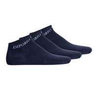 Emporio Armani Homme Chaussettes Courtes, 3er Paquet - Décontracté Coton, Logo