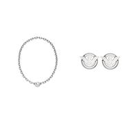 Emporio Armani Homme Collier et Boucles d’Oreilles en Acier Inoxydable Argenté, Set