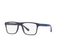 Emporio Armani Homme EA4115 57591W Lunettes de soleil Injecté Bleu Transparent Carré Normale