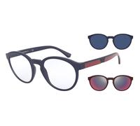 Emporio Armani Homme Emporio Armani EA4152 56691W Lunettes de soleil Injecté Bleu Transparent Pantos Normale