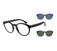 Emporio Armani Homme Emporio Armani EA4152 58011W Lunettes de soleil Injecté Noir Transparent Pantos Normale Clip-on