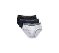 Emporio Armani Homme Lot De 3 En Coton Pour Slips, Bleu Marine/Gris Mélangé/Noir, S EU