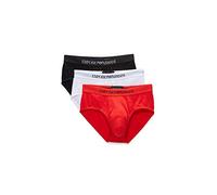 Emporio Armani Homme Lot De 3 En Coton Pour Slips, Noir/Blanc/Rouge, M EU