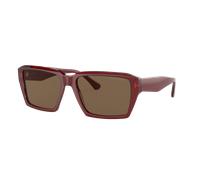 Emporio Armani Homme Sunglass EA4186 - Couleur du Monture: Rouge transparent brillant, Couleur de Lentille: Marron foncé