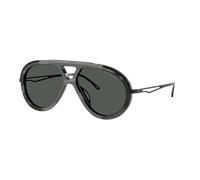 Emporio Armani Homme Sunglass EA4242U - Couleur du Monture: Gris rayé brillant, Couleur de Lentille: Gris foncé