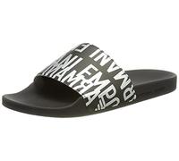 Emporio Armani Homme Swimwear Slipper Glazed Metal Sandale Slide, Black+Silver+Black, 44 EU