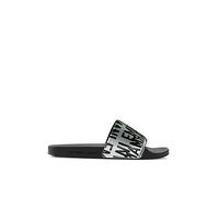 Emporio Armani Homme Swimwear Slipper Glazed Metal Sandales Claquettes, Silver Black Black, 44 EU