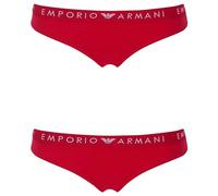 Emporio Armani Iconic Logoband 2-Pack Brief Slips, Rosso LACCA, M aux Femmes