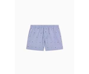 Emporio Armani Logo Pattern Woven Boxer Caleçon Boxeur, Bleu, S Homme