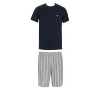 Emporio Armani Logo Pattern Woven Pajamas Bas de Pijama, Bleu, L Homme