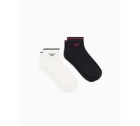 Emporio Armani Lot de 2 paires de chaussettes pop éponge pour homme Noir, Noir, Taille unique