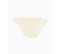 Emporio Armani Lot de 2 Slips Allover Eagle Mesh pour Femme, Blanc, M, Blanc, M