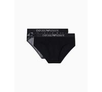 Emporio Armani Lot de 2 Slips Classiques pour Homme, Noir, M