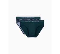 Emporio Armani Lot de 2 Slips Classiques pour Homme, Vert, M, Vert, M