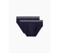 Emporio Armani Lot de 2 Slips élastiques avec Logo intégral pour Homme, Bleu, M, Bleu, M