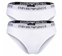 Emporio Armani Lot de 2 Slips Essentiels en Coton pour Femme, Blanc, Taille L, Blanc/Blanc, L