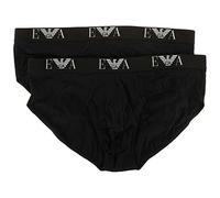 Emporio Armani Lot de 2 Slips pour Homme, Noir (Néro/Nero 07320)., S