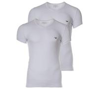 Emporio Armani Lot de 2 t-Shirts à col en V, Blanc/Blanc, S