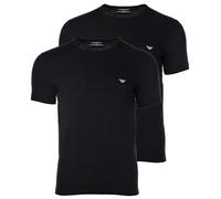 Emporio Armani Underwear 2-Pack T-Shirt Crew Neck Logo, Black/Black, XL Homme