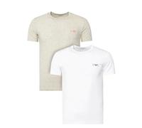 Emporio Armani Lot de 2 T-shirts Bold Monogram Col rond Homme Blanc Taille XL