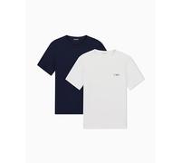 Emporio Armani – Lot de 2 t-shirts col rond homme – Bleu – Coupe ajustée – Taille L
