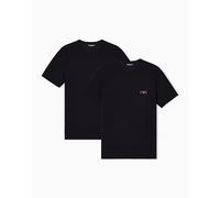 Emporio Armani Lot de 2 t-Shirts à col Rond pour Homme - Noir - Taille XXL - Coupe ajustée, Noir, XXL