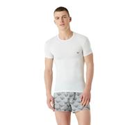 Emporio Armani Lot de 2 t-Shirts Soft Touch Bamboo en Viscose pour Homme, Bleu Marine/Blanc