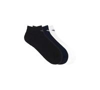 Emporio Armani Lot de 3 paires de chaussettes basses décontractées en coton pour homme Multicolore S/M, Blanc/noir/bleu marine, S-M
