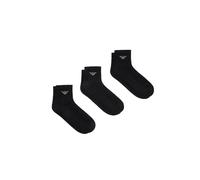 Emporio Armani Lot de 3 paires de chaussettes décontractées en coton pour homme, Noir/noir., Taille unique