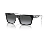 Emporio Armani - Lunettes de soleil polarisées rectangulaires grises - unisex - Accessoires - Noir - Taille: 57 MM
