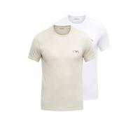 EMPORIO ARMANI Lot de 2 t-Shirts à col Rond Bold Monogram pour Homme, Blanc, Taille XL