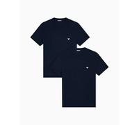 Emporio Armani T-shirts à col rond Core Logoband – Lot de 2, Armani Blue/Armani Blue, L Homme