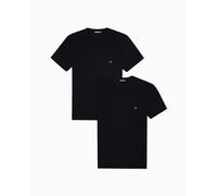 Emporio Armani Core Logoband 2-Pack Lot de 2 t-Shirts à col Rond, Noir/Noir, XL Homme