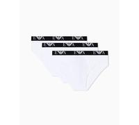 Emporio Armani Man's Core Logoband Lot de 3 Slips Blanc Taille M, Blanc/Blanc., M