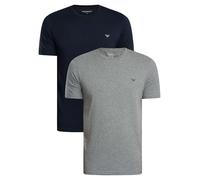 Emporio Armani Man's Endurance Lot de 2 t-Shirts à col Rond Bleu Taille S Coupe régulière, Bleu, S