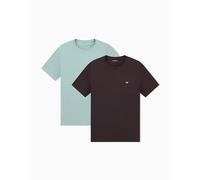 Emporio Armani Man's Endurance Lot de 2 t-Shirts à col Rond Marron Taille M Coupe régulière, Marron, M