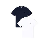 Emporio Armani Man's Essential LOGOLABEL Lot de 2 t-Shirts à col Rond Bleu Taille S Coupe régulière, Bleu, S