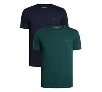 Emporio Armani Man's Essential LOGOLABEL Lot de 2 t-Shirts à col Rond Bleu XXL Coupe Droite, Bleu, XXL