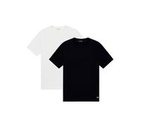 Emporio Armani Man's Essential LOGOLABEL Lot de 2 t-Shirts à col Rond Noir Taille XL Coupe Droite, Noir, XL