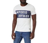 EMPORIO ARMANI Men's Bold Logo Crew Neck T-Shirt, WHITE/NAVY BLUE, S