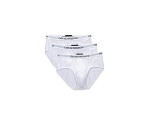Emporio Armani Men's Cotton Briefs, 3-Pack, New White, Medium